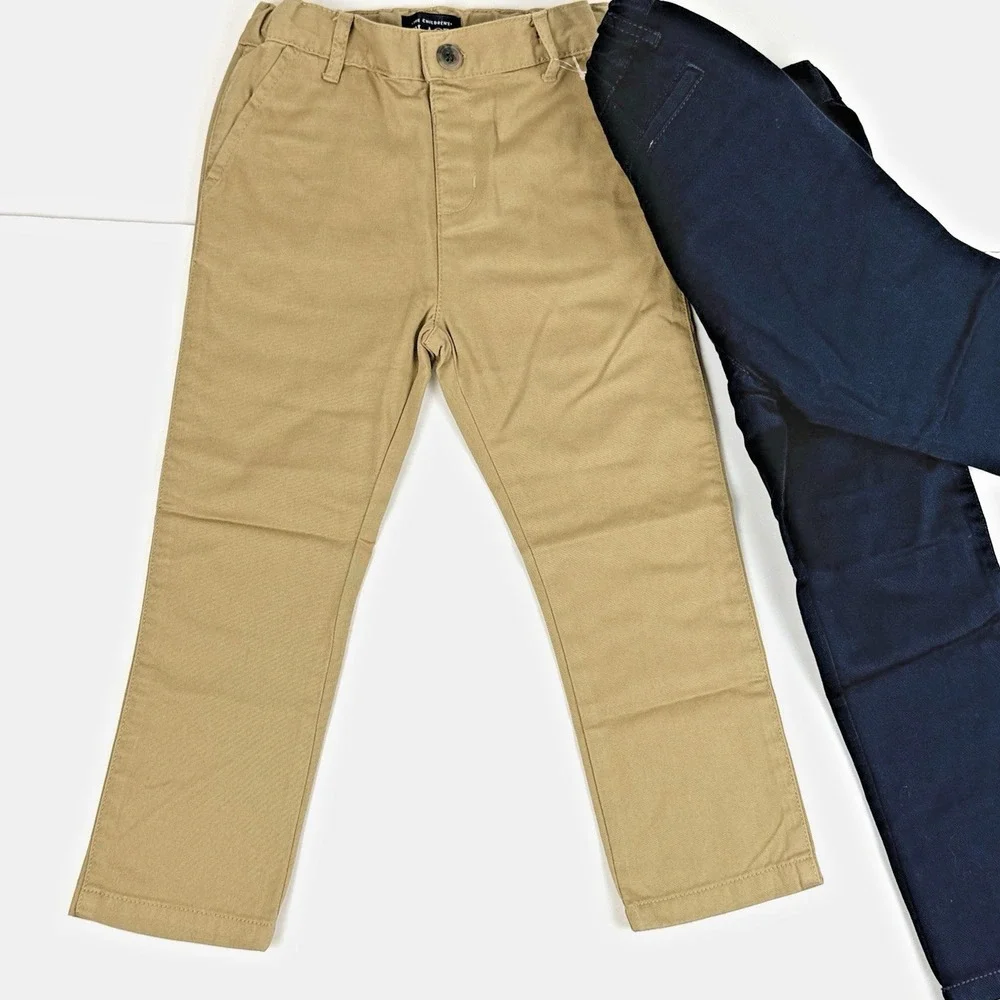 New Children Place School Uniform Pant Boy 4T Navy Blue Khaki Flax Chino Cotton